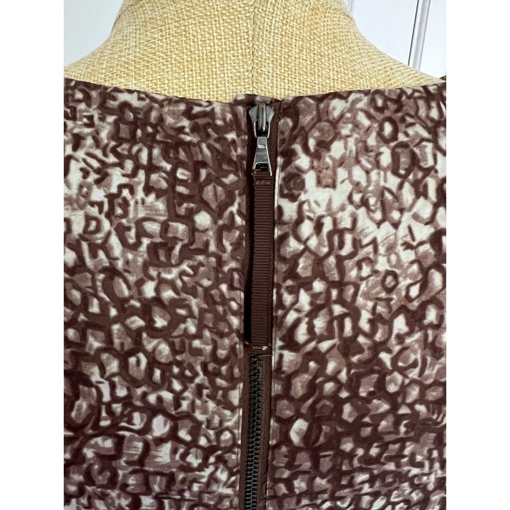 Ann Taylor LOFT Dress Asymmetrical Ruffle Neck Abstract Print Summer Fall Size 6 - Picture 8 of 10